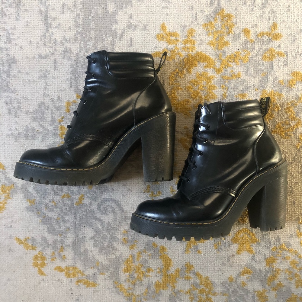 doc marten persephone black leather booties